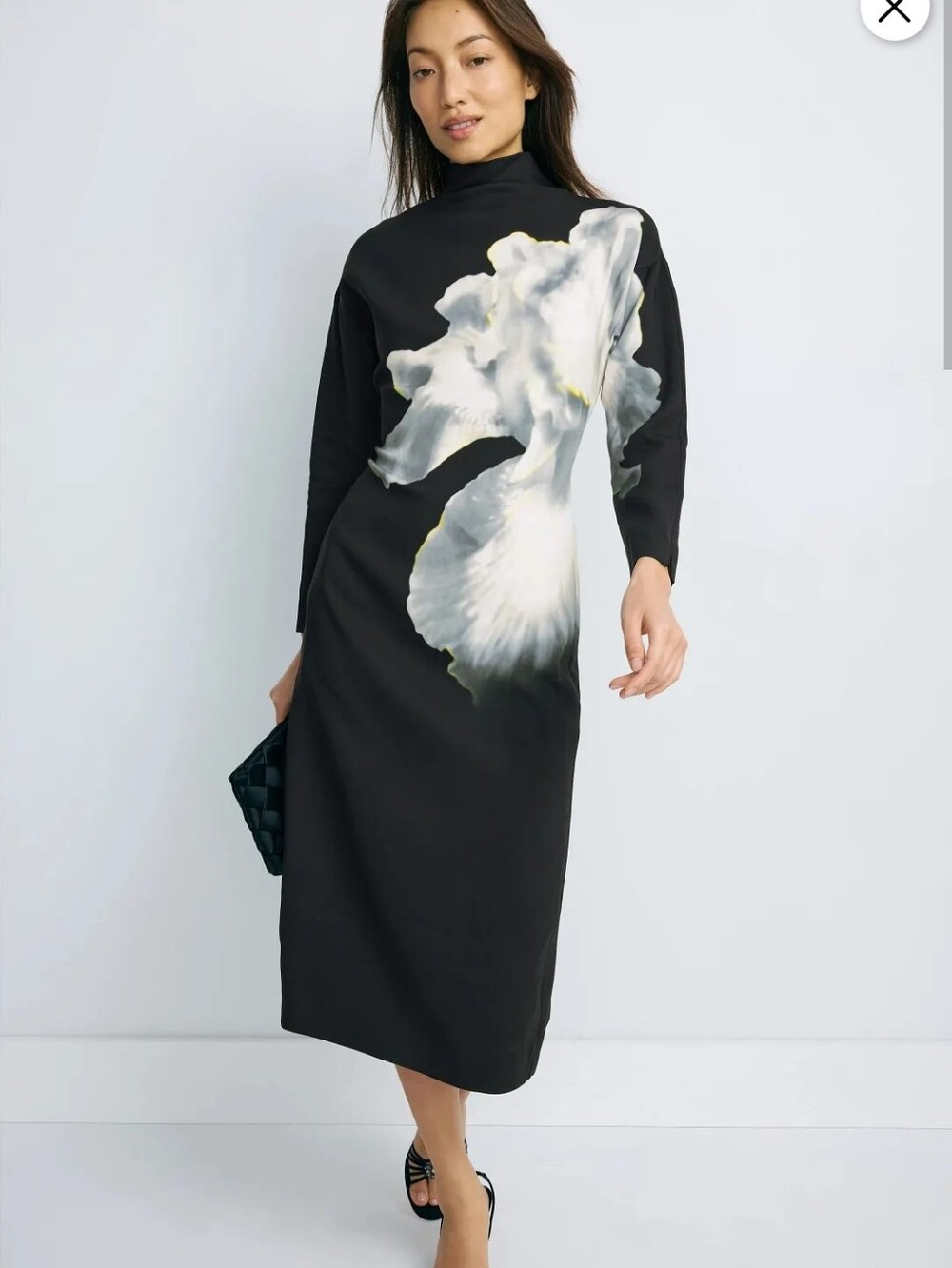 ALBERTA FERRETTI MOCK NECK FLORAL PRINT DRESS SIZE 4 MSRP $1550
